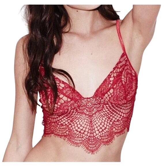 For Love & Lemons Skivvies Bat Your Lashes Bralette Womens Size S